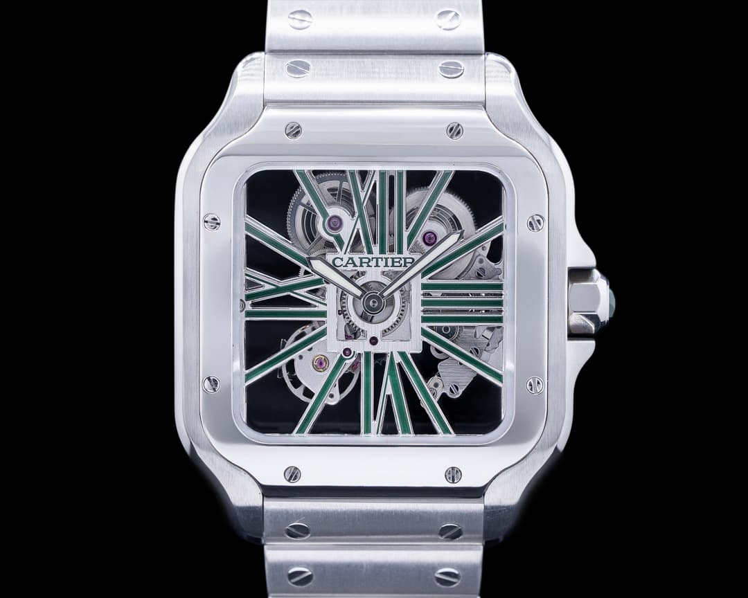 Cartier Santos De Cartier Skeleton Green 40mm