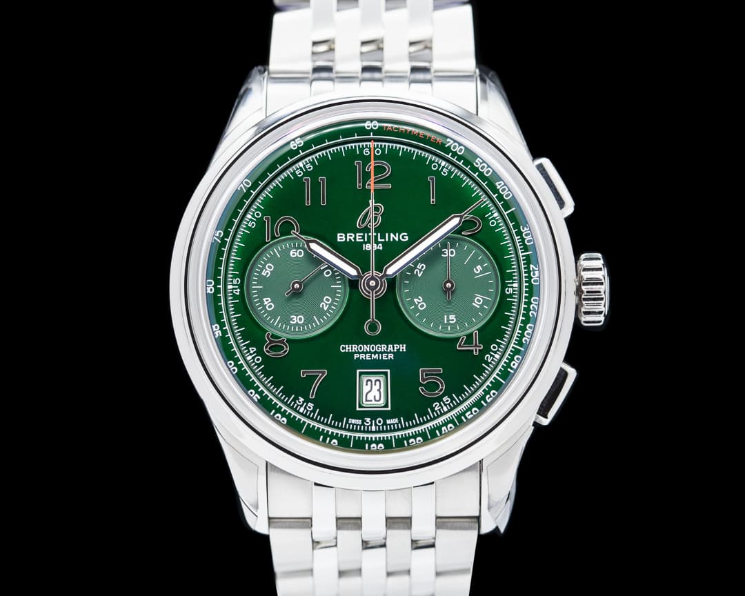 Breitling Premier B01 Chronograph Green Dial SS/SS UNWORN