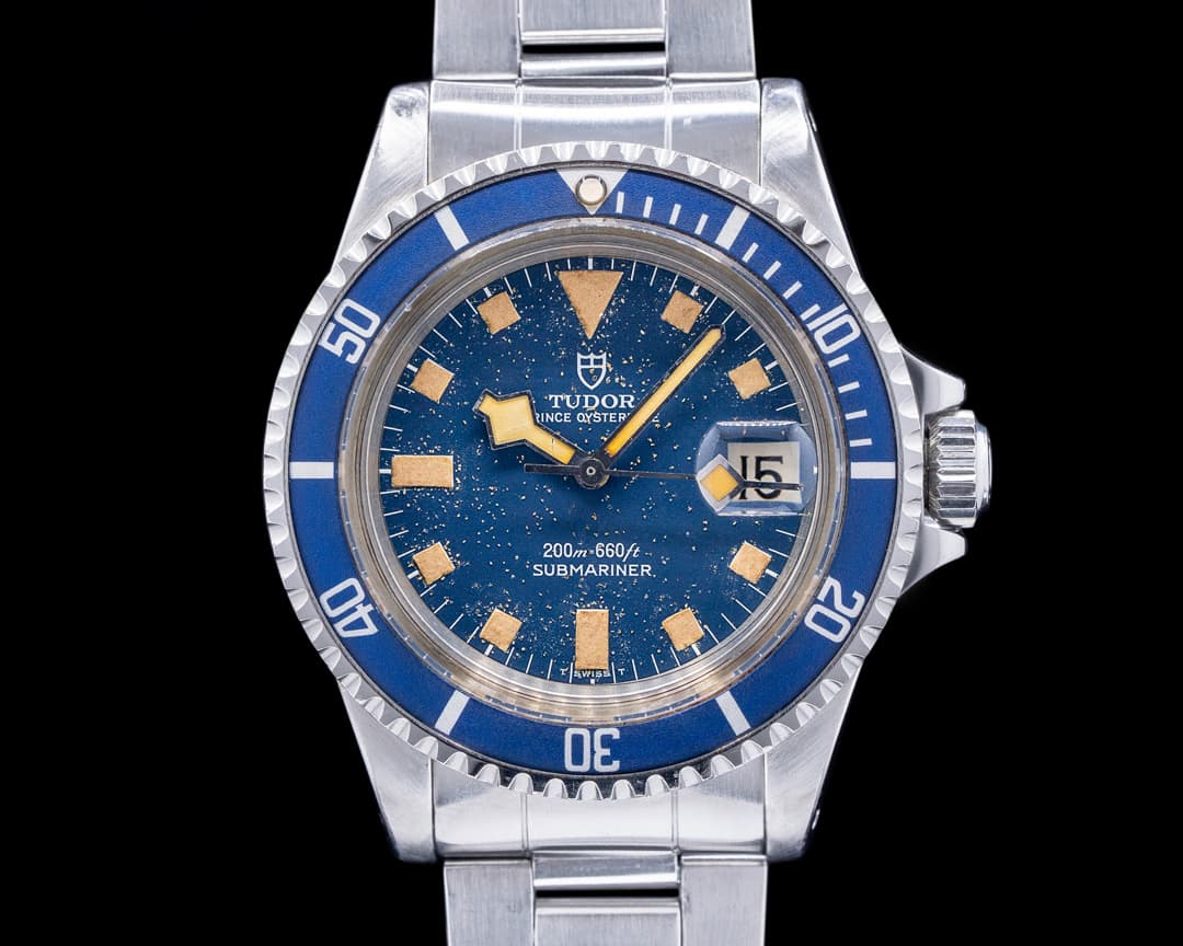 Tudor Vintage Snowflake Submariner Blue Dial / Blue Bezel c. 1979 PATINA 
