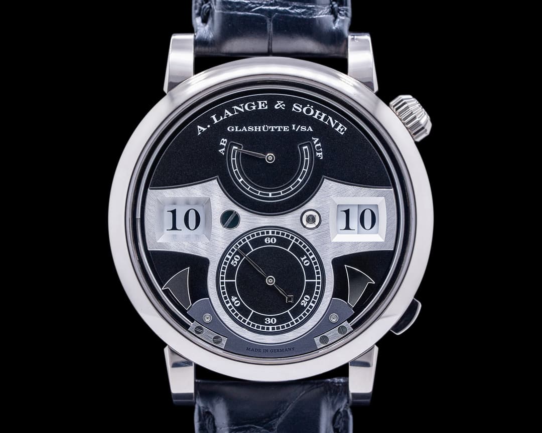 A. Lange and Sohne Zeitwerk Striking Time 145.029 18K White Gold FULL SET