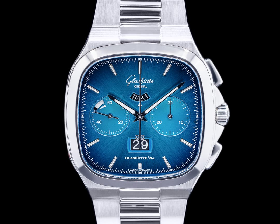 Glashutte Original Seventies Chronograph Panorama Date SS Turquoise Dial LIMITED