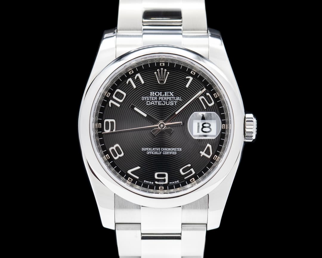 Rolex Datejust Black Concentric Dial Oyster Fully Serviced