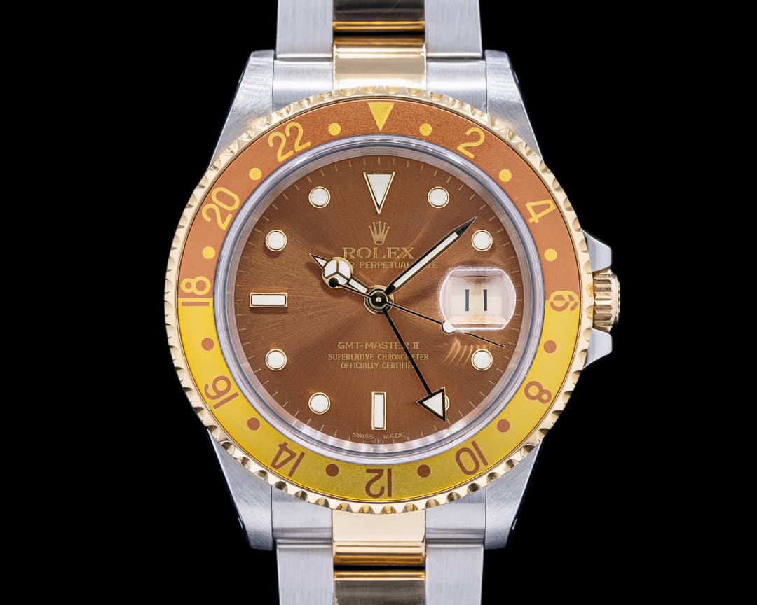 Rolex GMT Master II Root Beer Dial 18K / SS FULL SET & SERVICED