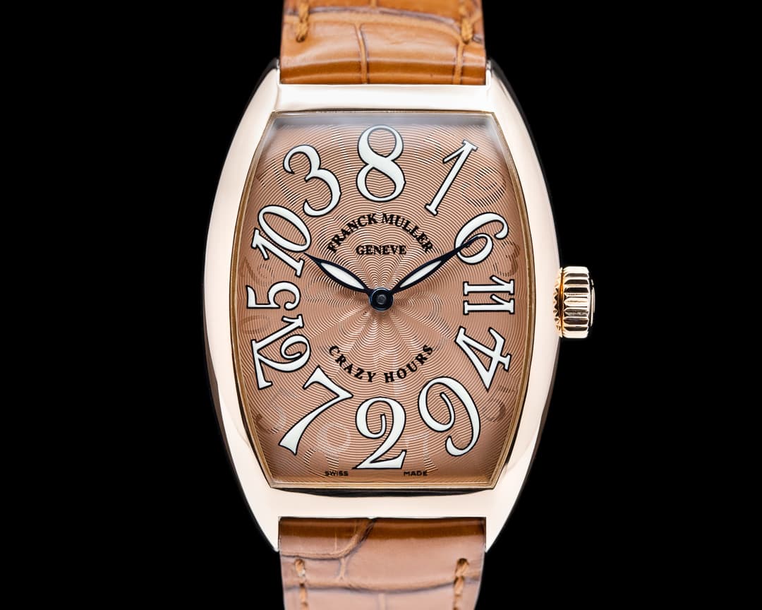 Franck Muller Crazy Hours 18k Rose Gold Salmon dial RARE 