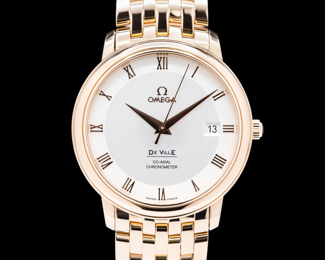 Omega De Ville Co-Axial 18K RG/RG Silver Dial 
