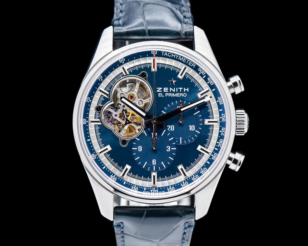 Zenith El Primero Blue Chronomaster Open Grande Date SS / Leather