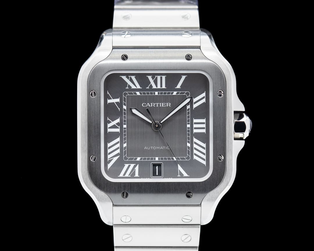 Cartier Santos Large SS / SS Grey Dial Automatic
