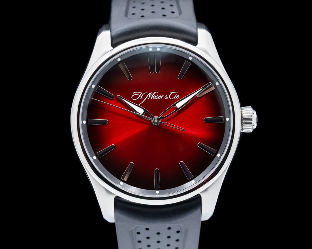 H. Moser and Cie. Pioneer Centre Seconds SS Red Fume Dial