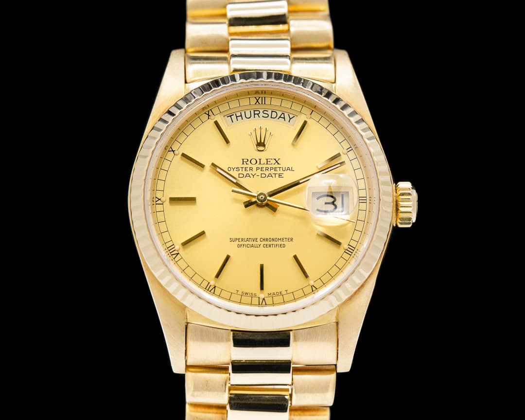 Rolex Day Date 18038 Champagne Dial Yellow Gold c. 1984