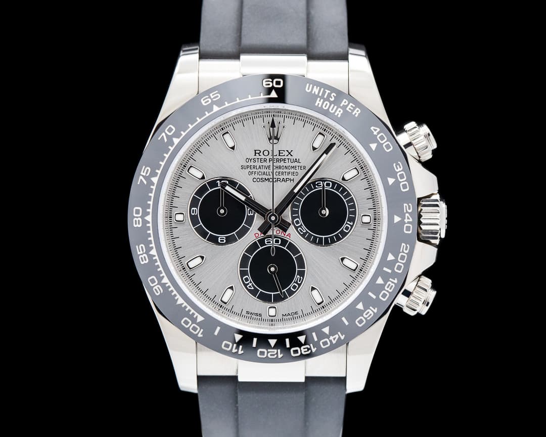 Rolex Daytona 116519 18K White Gold Ceramic Oysterflex Silver Dial UNWORN