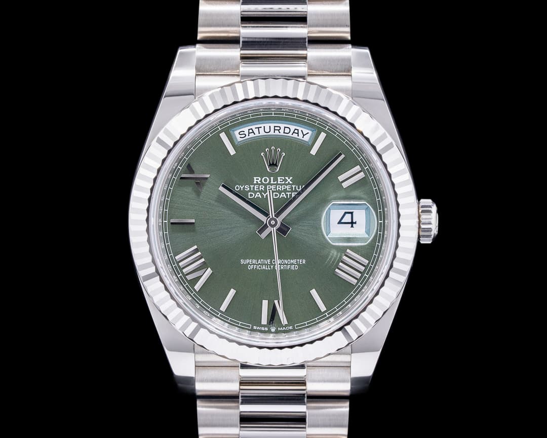 Rolex Day Date President 18K White Gold Green Dial 40MM 2023