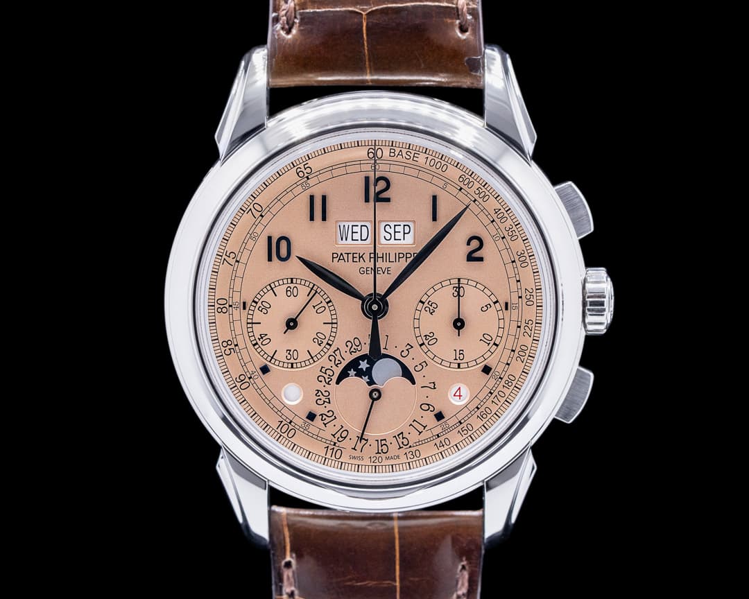 Patek Philippe 5270P Perpetual Calendar Chronograph Platinum Salmon Dial 