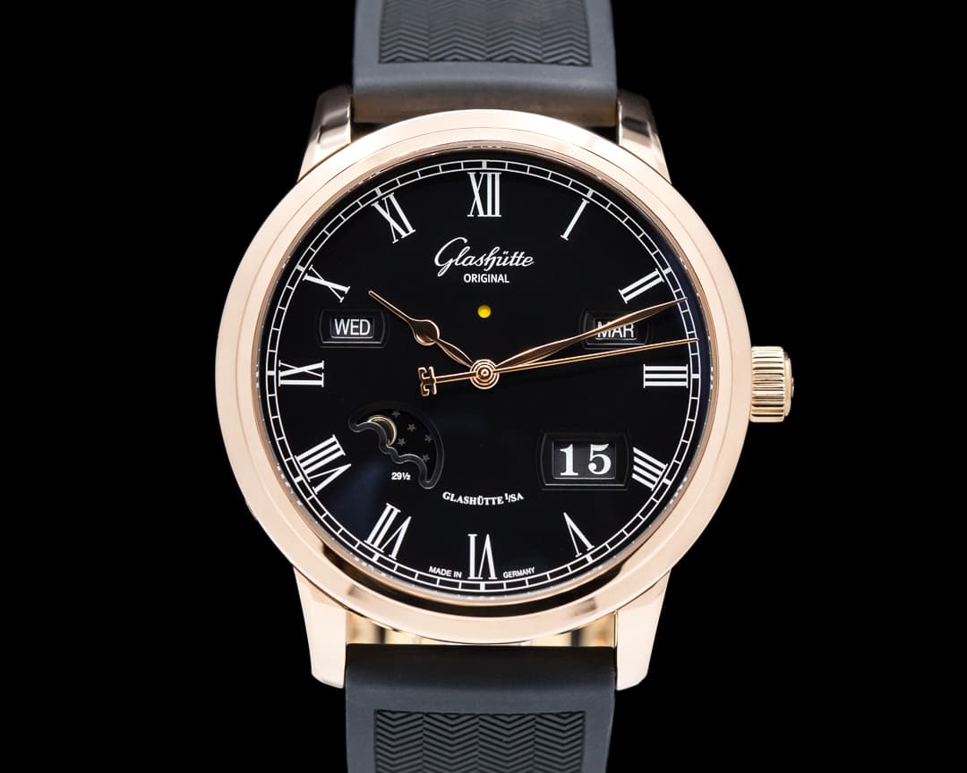 Glashutte Original Senator Perpetual Calendar Rose Gold / Rubber Strap