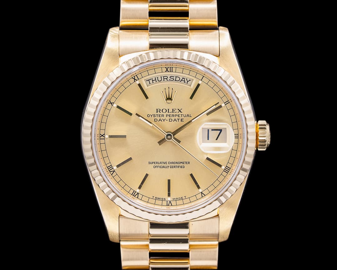 Rolex Day Date President Champagne Dial 18K Yellow Gold 