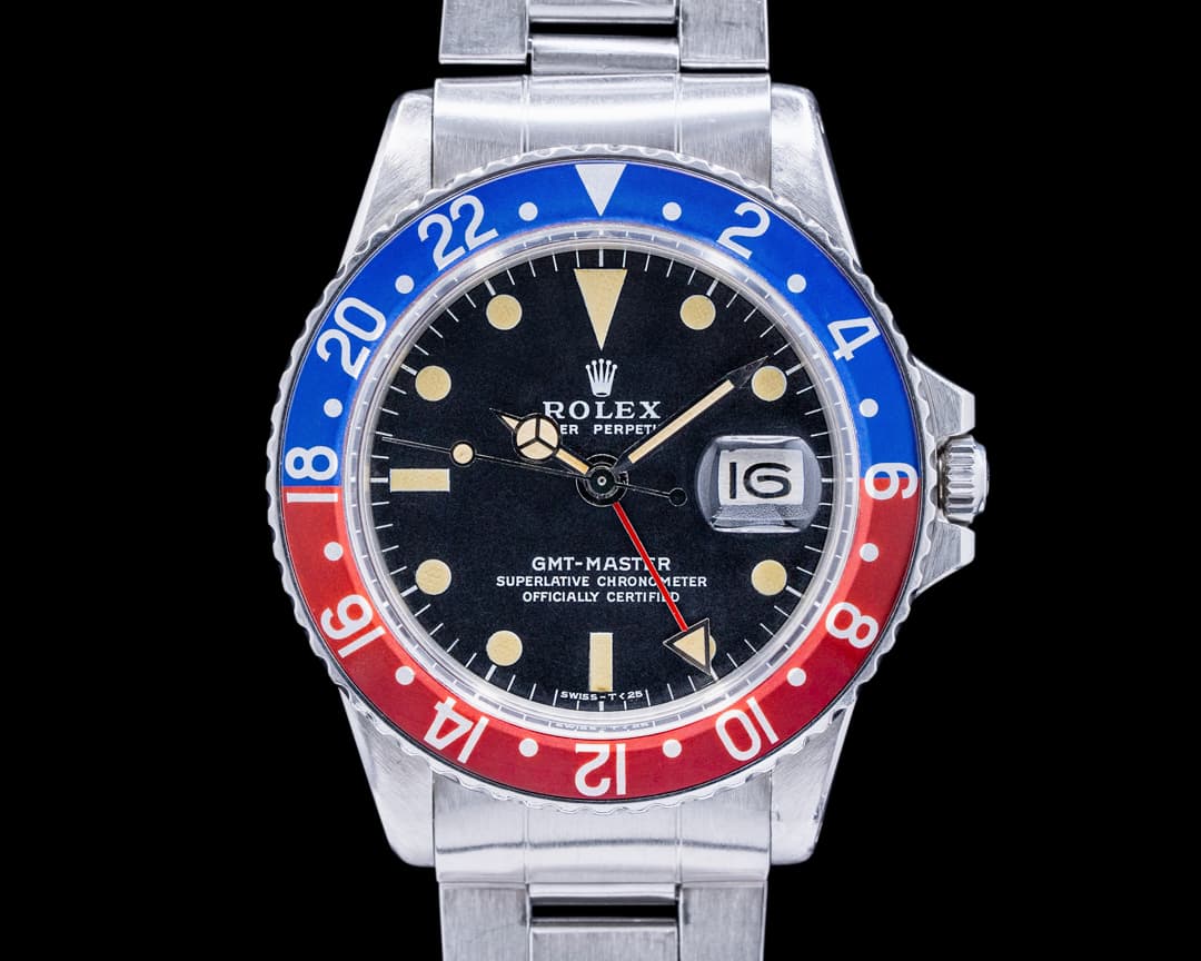 Rolex Vintage GMT Master "Pepsi Bezel" SS 1976 complete