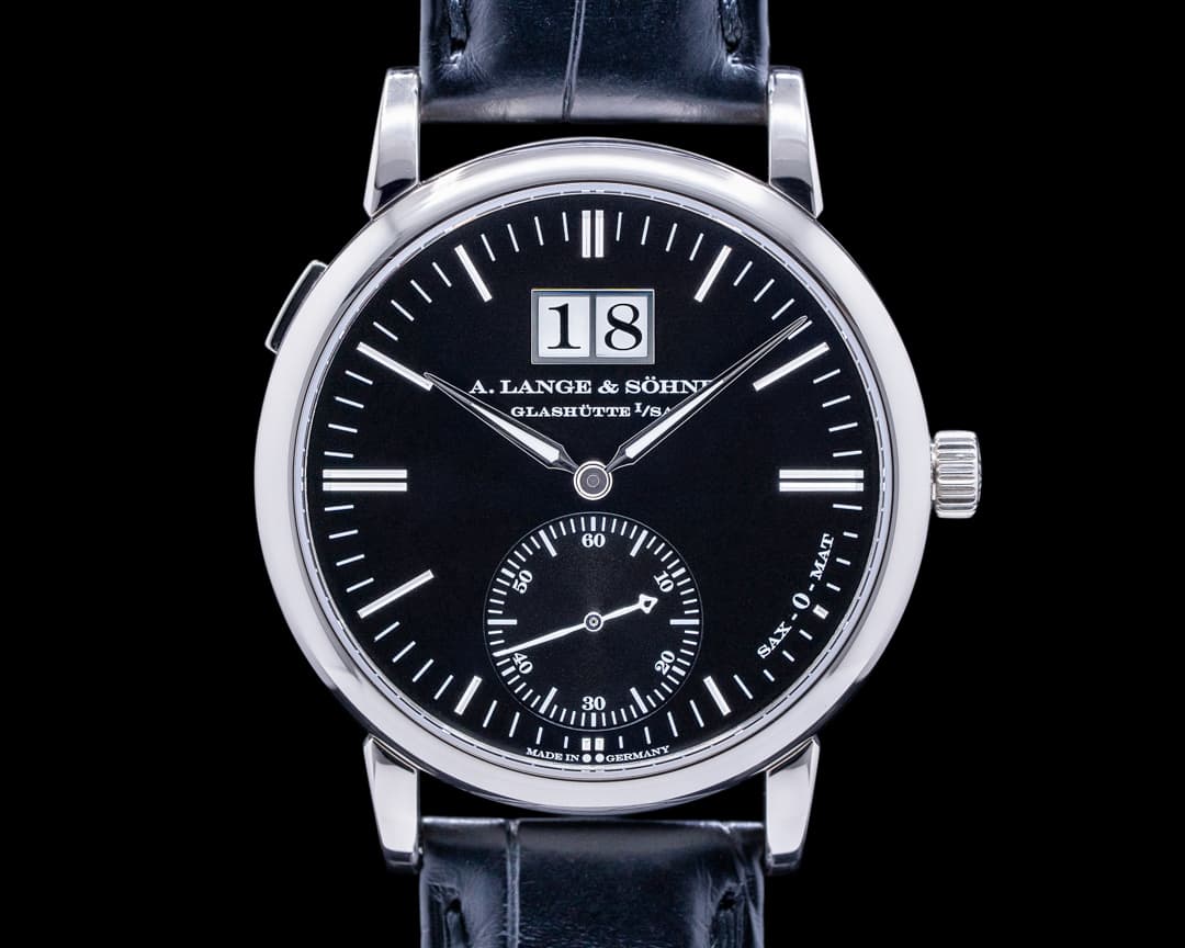 A. Lange and Sohne Langematik Big Date "Sax-O-Mat" Black Dial 18K White Gold