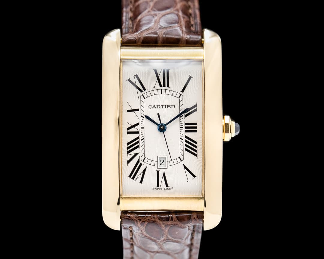 Cartier Tank Americaine Large 18k Yellow Gold Box And Papers