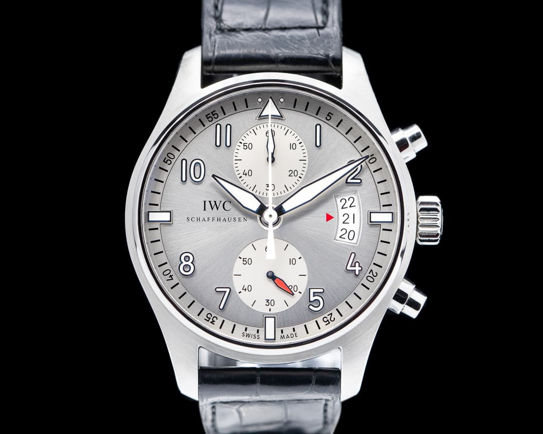 IWC Pilot Spitfire Chronograph SS Silver Dial 