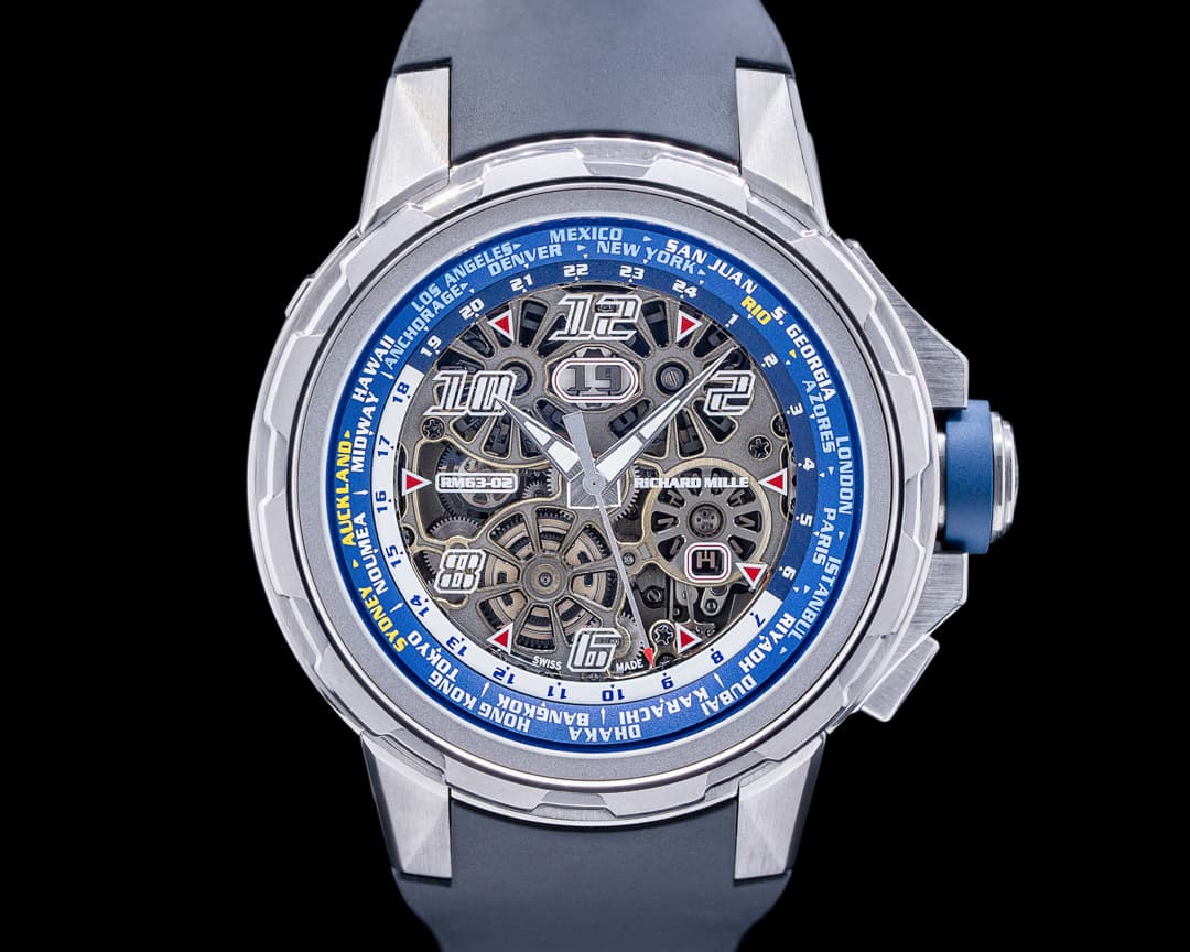 Richard Mille RM63-02 Automatic Winding Worldtimer Titanium FULL SET