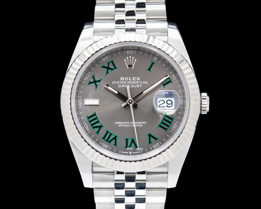 Rolex Datejust 41 Rhodium Wimbledon Dial Oyster 