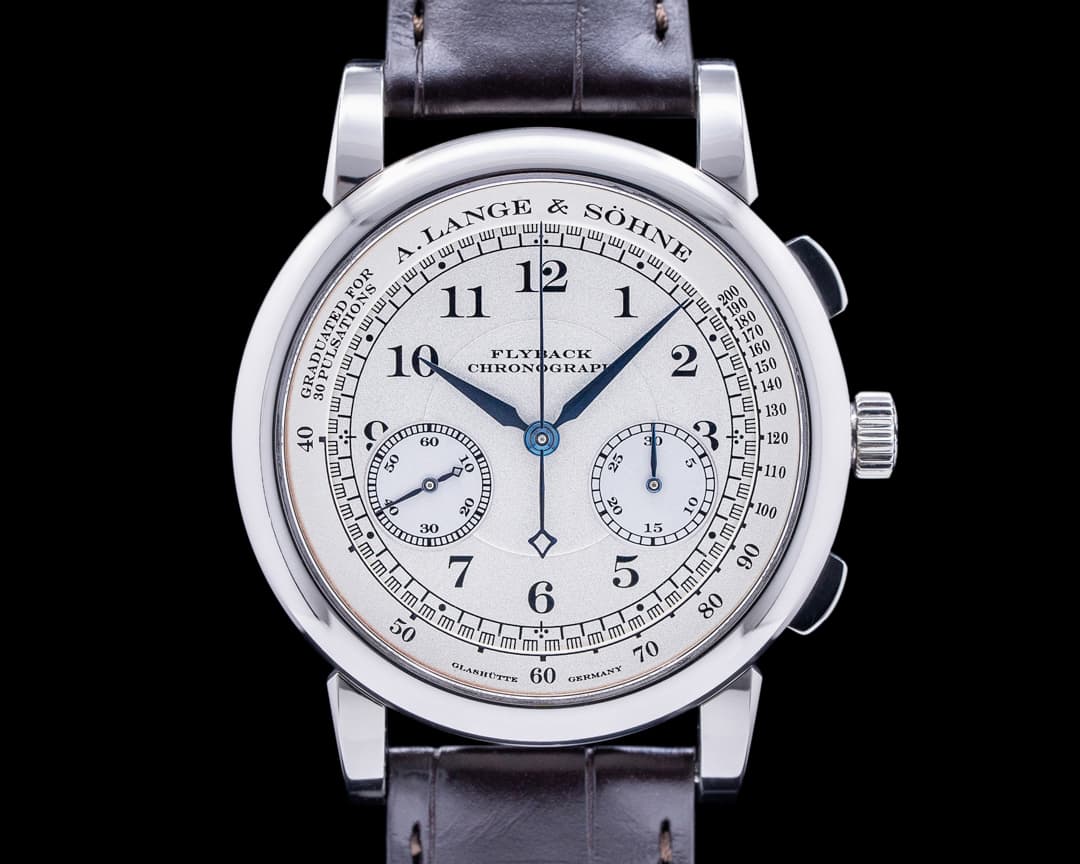 A. Lange and Sohne 1815 Flyback Chronograph 401.026 Silver Dial 18K White Gold FIRST SERIES