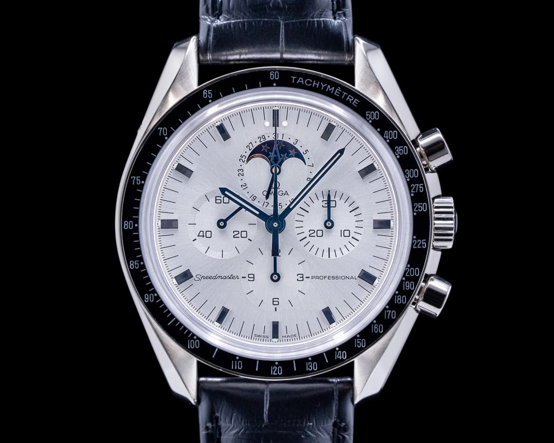 Omega Speedmaster 18k White Gold Moonphase RARE