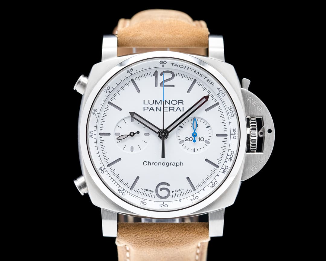 Panerai Luminor Chronograph PAM1218 SS / White Dial