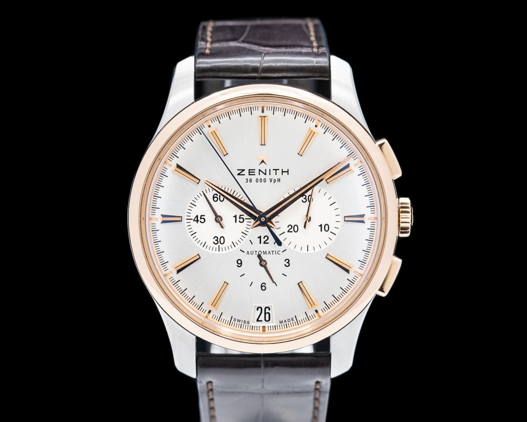 Zenith Captain Chronograph SS / Rose Gold Silver Dial