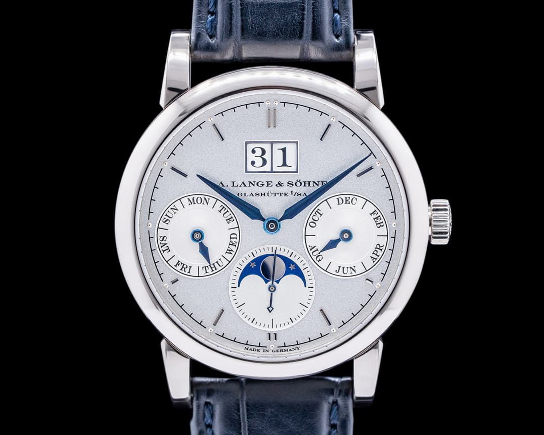 A. Lange and Sohne Saxonia Annual Calendar 330.026 18K White Gold LANGE SERVICE