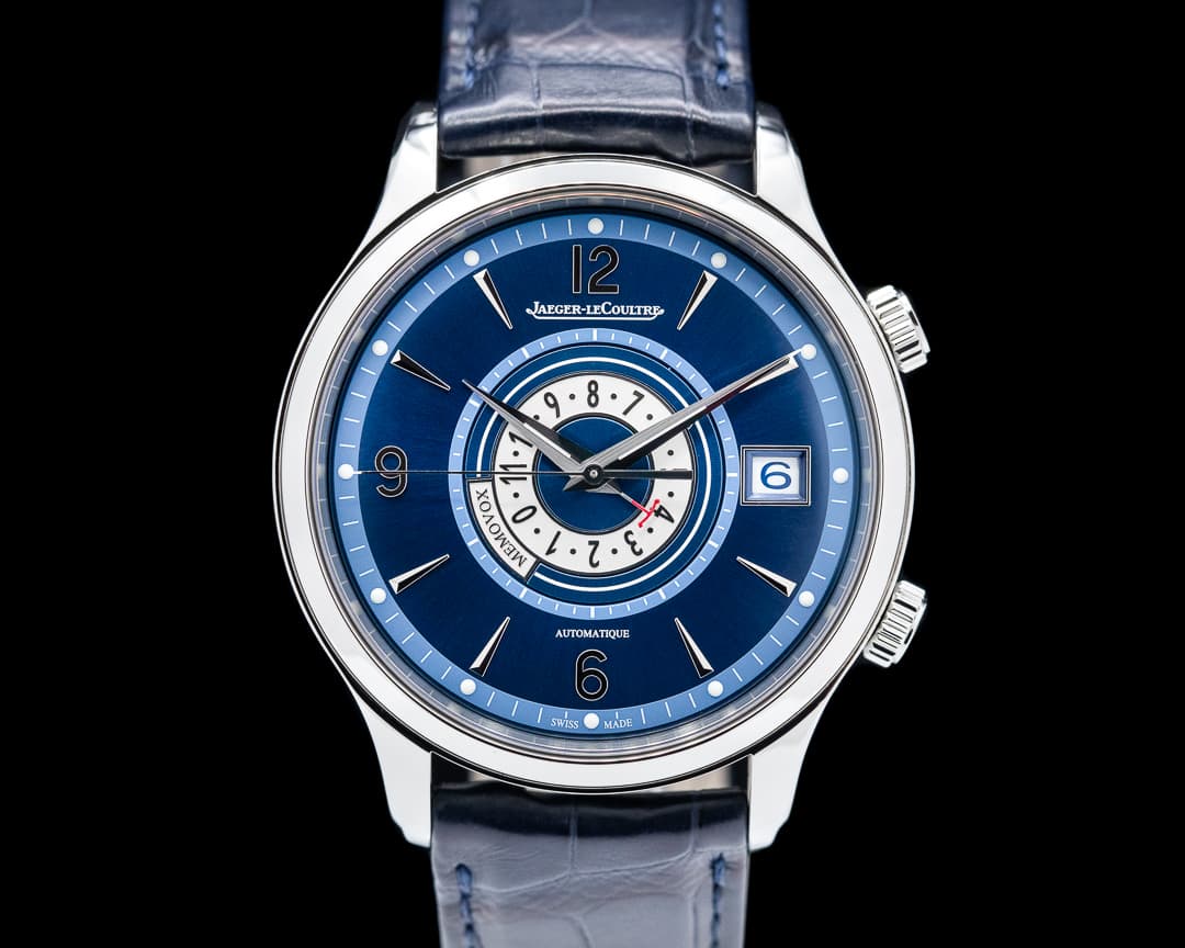 Jaeger LeCoultre Master Control Memovox Timer Alarm SS Blue Dial LIMITED 