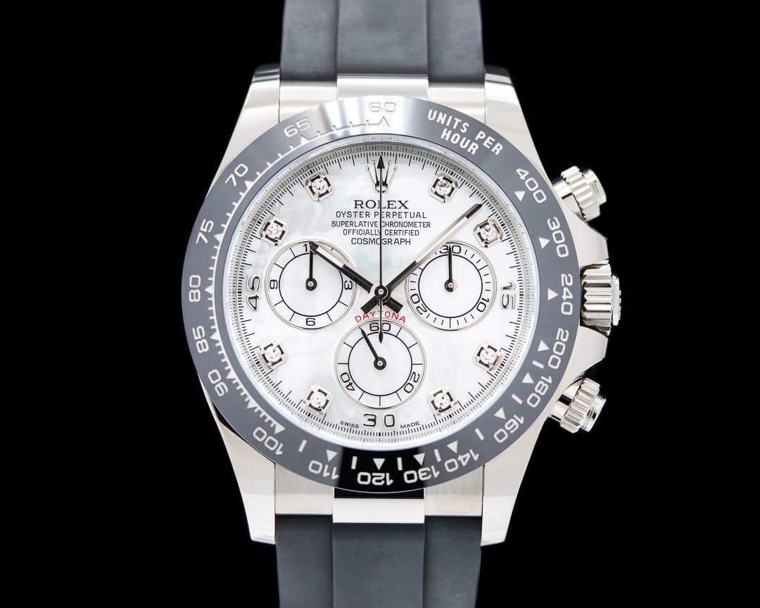 Rolex Daytona 116519 Mother of Pearl Diamond Oysterflex 18K WG