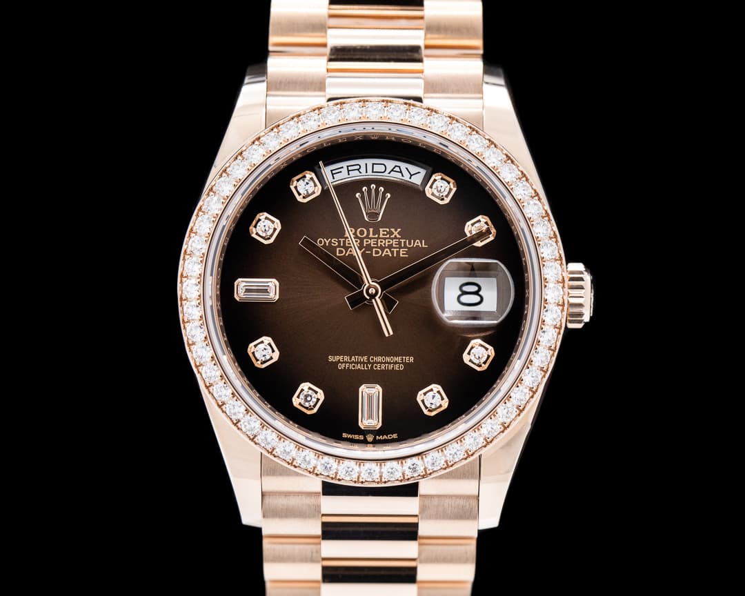 Rolex Day Date President 128349RBR 18K RG / Diamond Bezel 2023