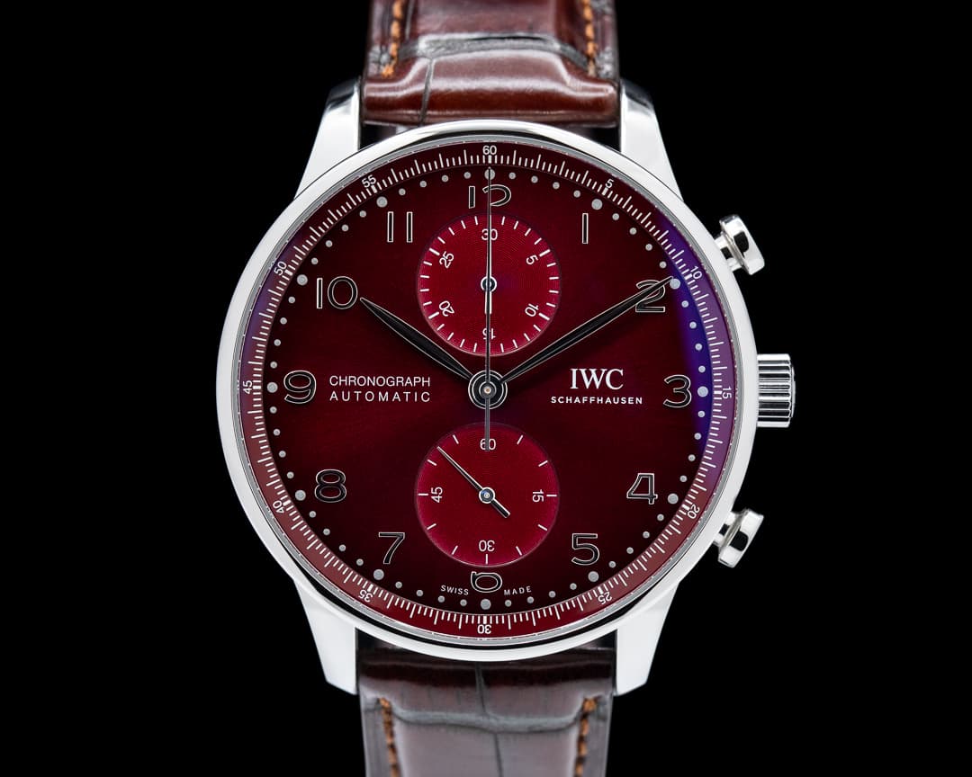 IWC Portuguese Chronograph SS Red Dial