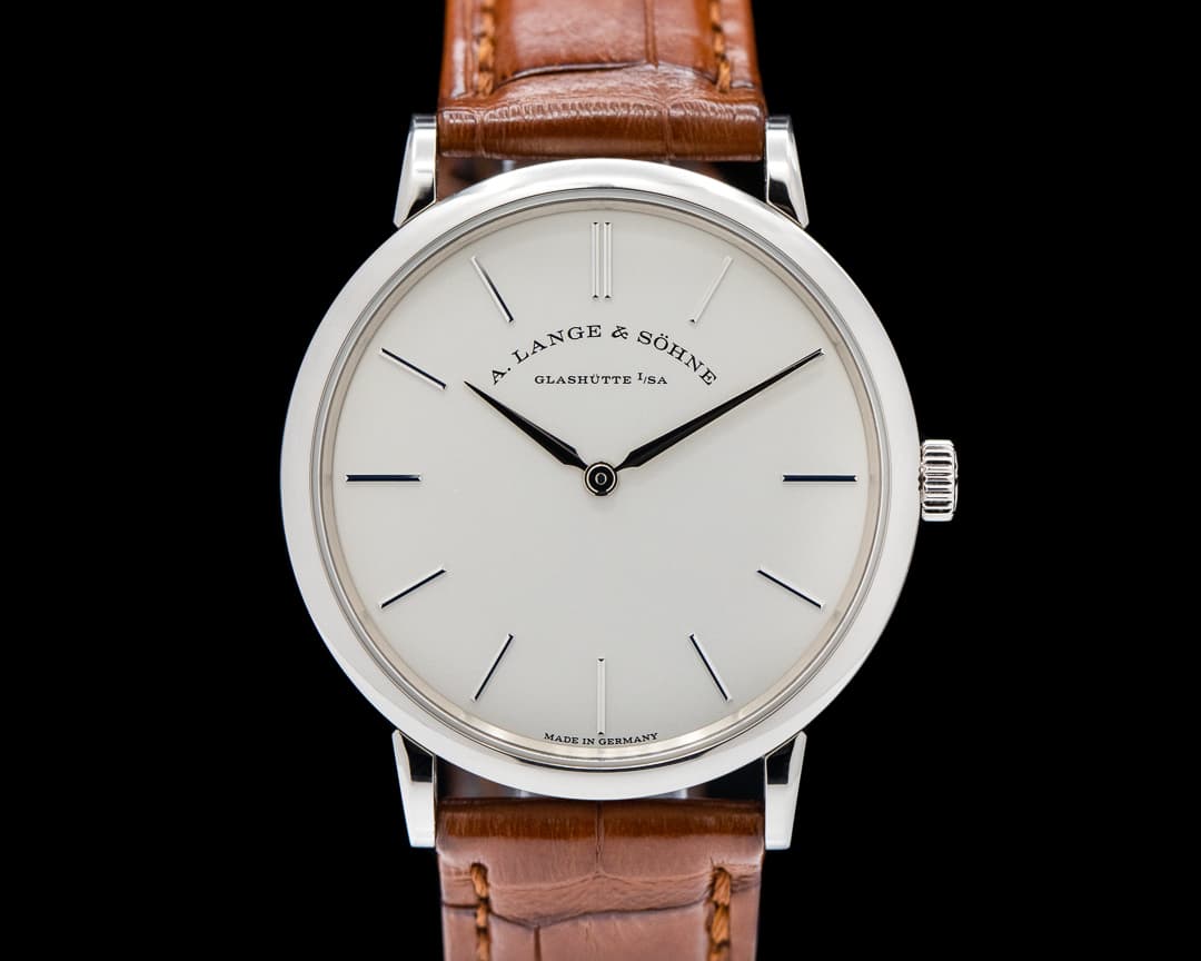 A. Lange and Sohne Saxonia Thin 37mm Manual Wind 201.027 18K White Gold