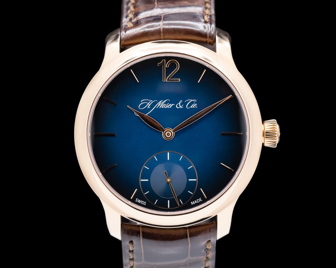 H. Moser and Cie. MAYU 18K Rose Gold Blue Fume Dial