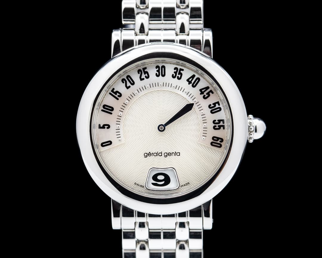 Gerald Genta Retrograde Classic Stainless Steel MOP Dial Full Set