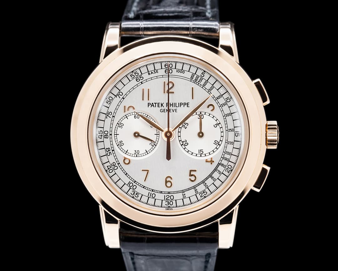 Patek Philippe 5070 Rose Gold Lemania Chronograph / Silver Dial 