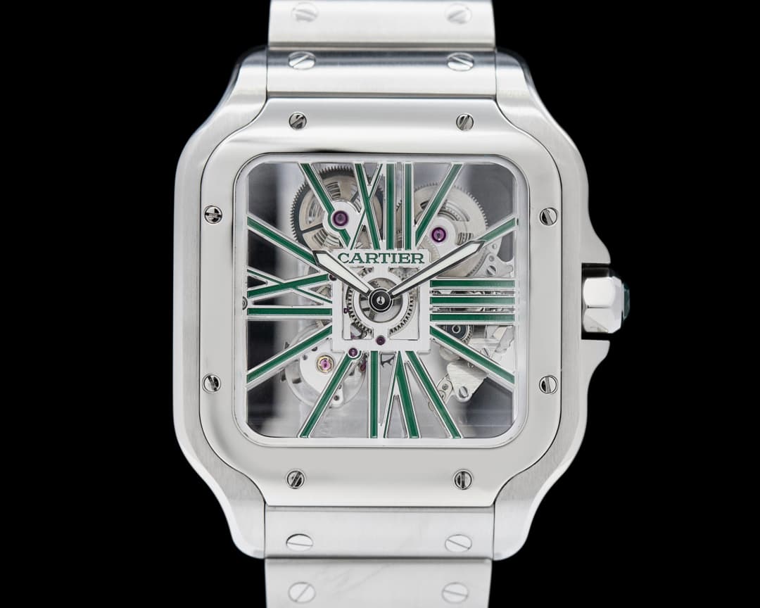 Cartier Santos De Cartier Skeleton Green 40mm