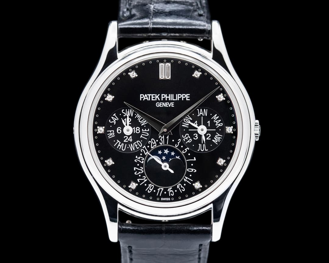 Patek Philippe Perpetual Calendar Platinum Black Diamond Dial 5140P