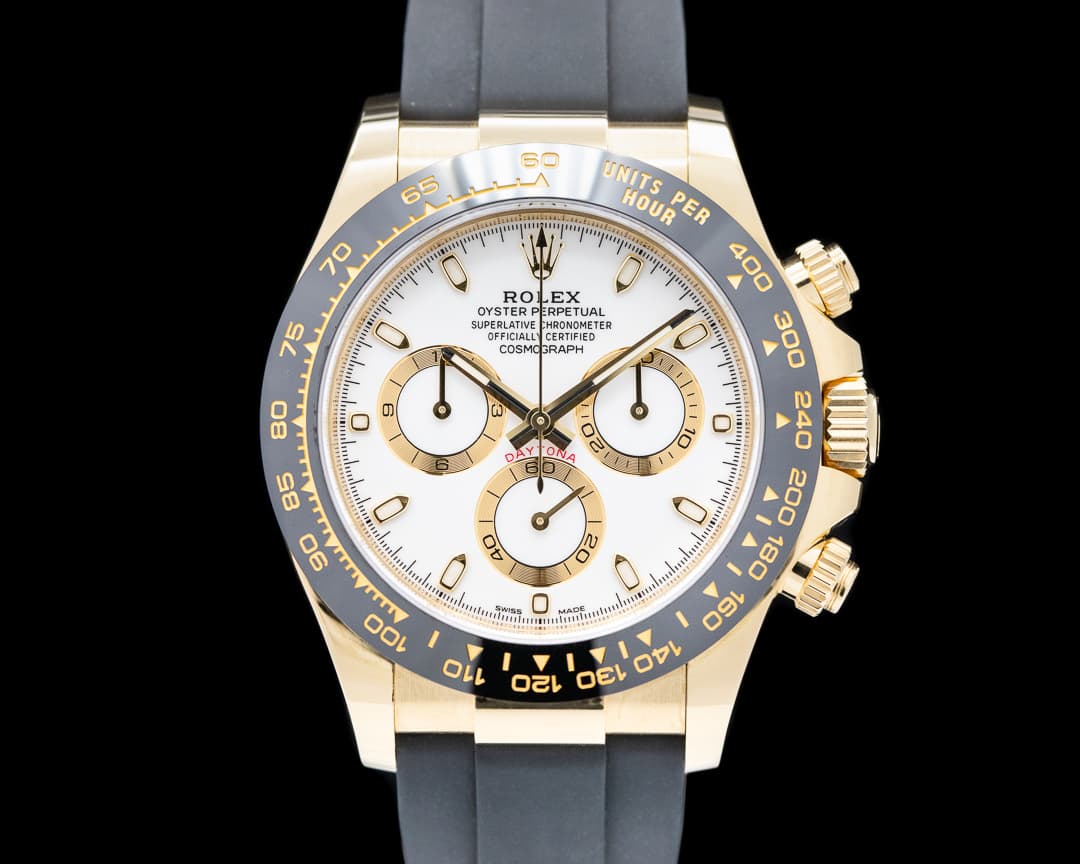 Rolex Daytona 116518LN White Dial 18K Yellow Gold / Rubber 2020
