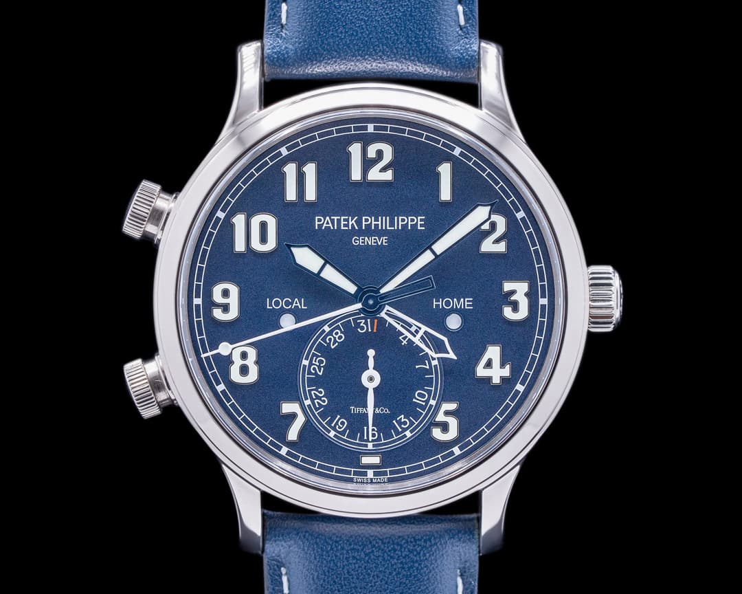Patek Philippe Calatrava 5524G"TIFFANY" Pilot Travel Time 18k White Gold
