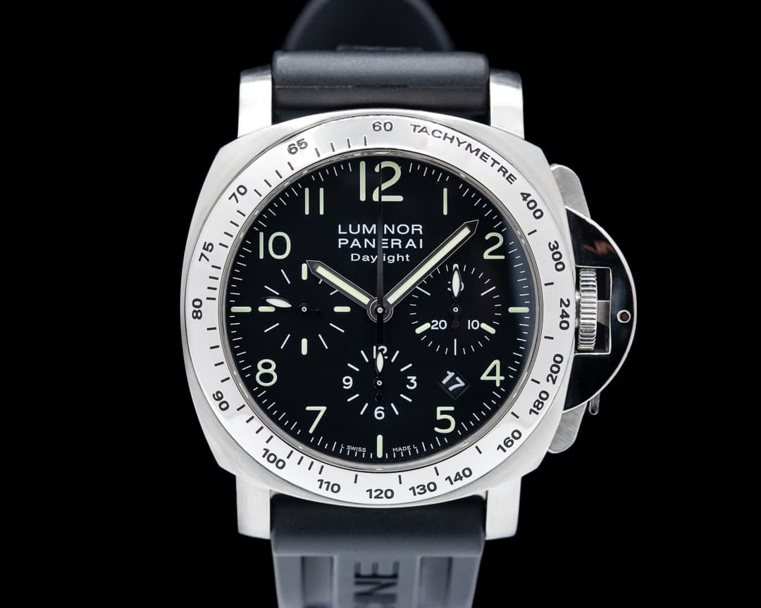 Panerai Luminor Chronograph Daylight SS Black Dial