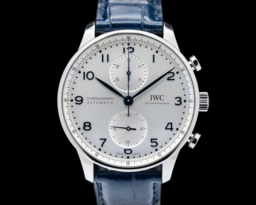 IWC Portuguese Chronograph SS Silver Dial / Blue Numerals In House Movement