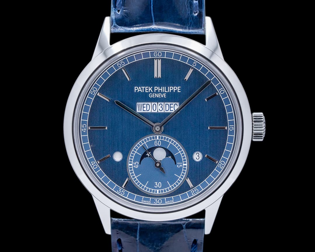 Patek Philippe 5236P In Line Perpetual Calendar Platinum Blue Dial