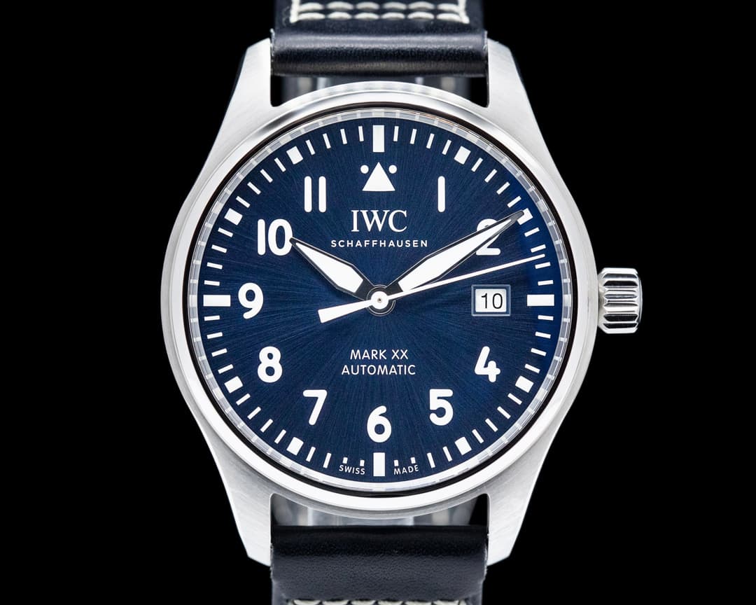 IWC Mark XX Leather Strap Blue Dial