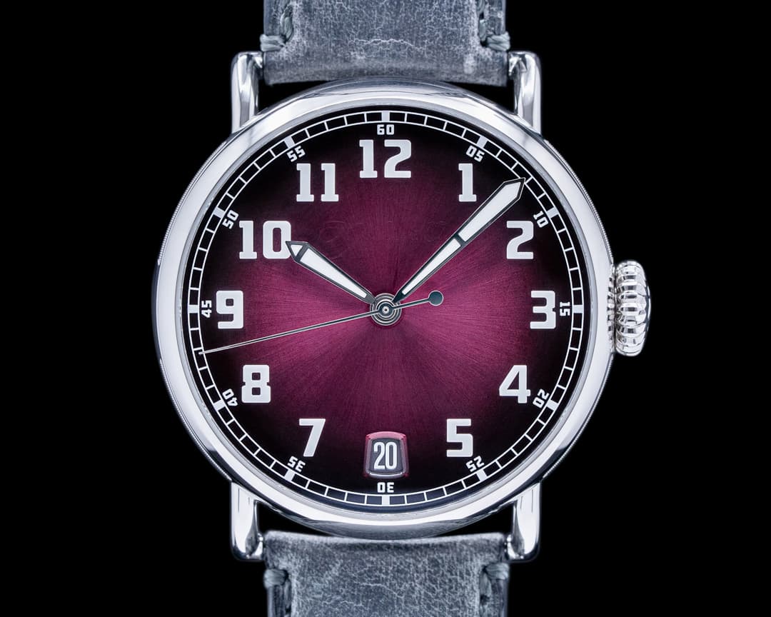 H. Moser and Cie. Heritage Dual Time Fume Burgundy Dial 2023