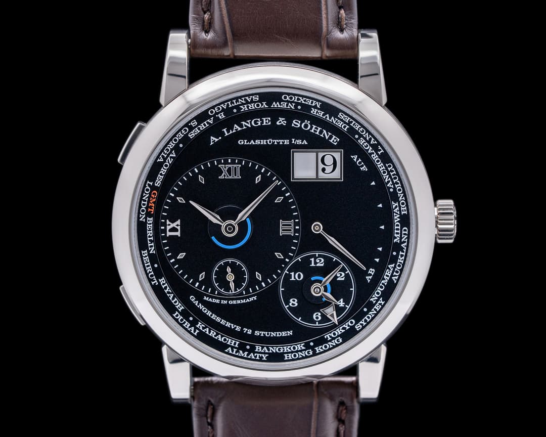 A. Lange and Sohne Lange 1 Time Zone 136.029 18K White Gold / Black Dial 2021