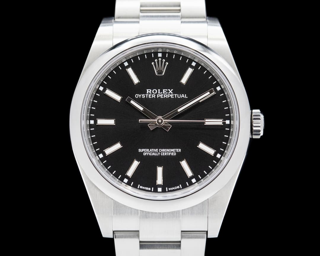 Rolex Oyster Perpetual 114300 SS Black Stick Dial 