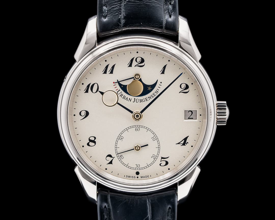 Urban Jurgensen Jules Collection 2340WG 18k White Gold Moonphase / Breguet Numerals