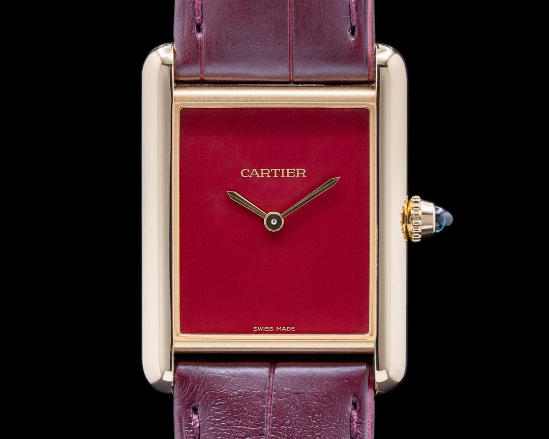 Cartier Tank Louis Burgundy Dial 18K Yellow Gold 2023